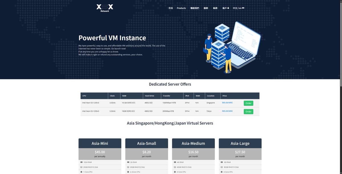 XSX Network 提供香港、日本、新加坡 KVM VPS 与独立服务器，支持支付宝、PayPal 即时开通。本文…