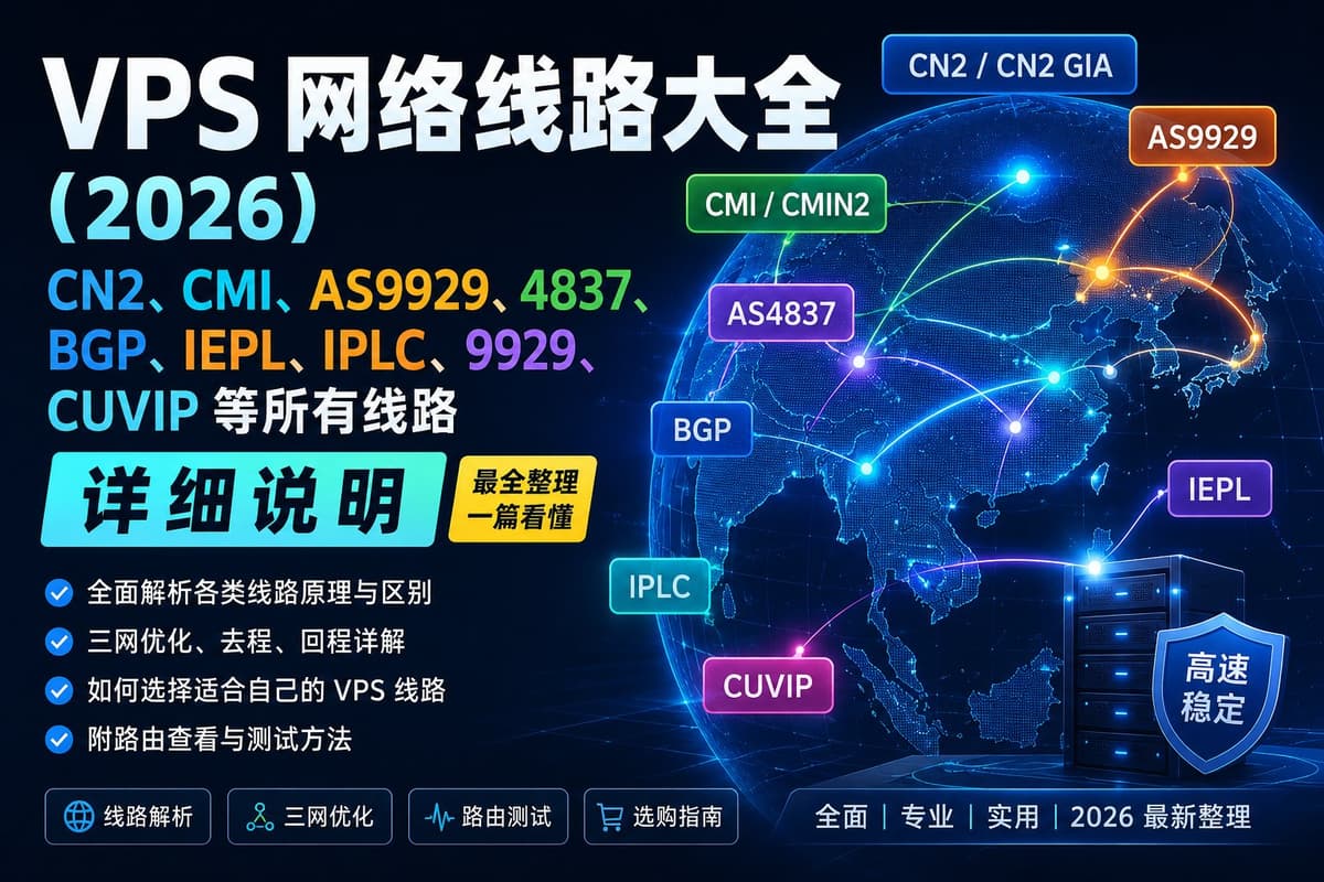 购买 VPS、云服务器时，很多人第一眼都会看 **CN2 GIA、CMI、AS9929、4837、BGP、优化线路**…