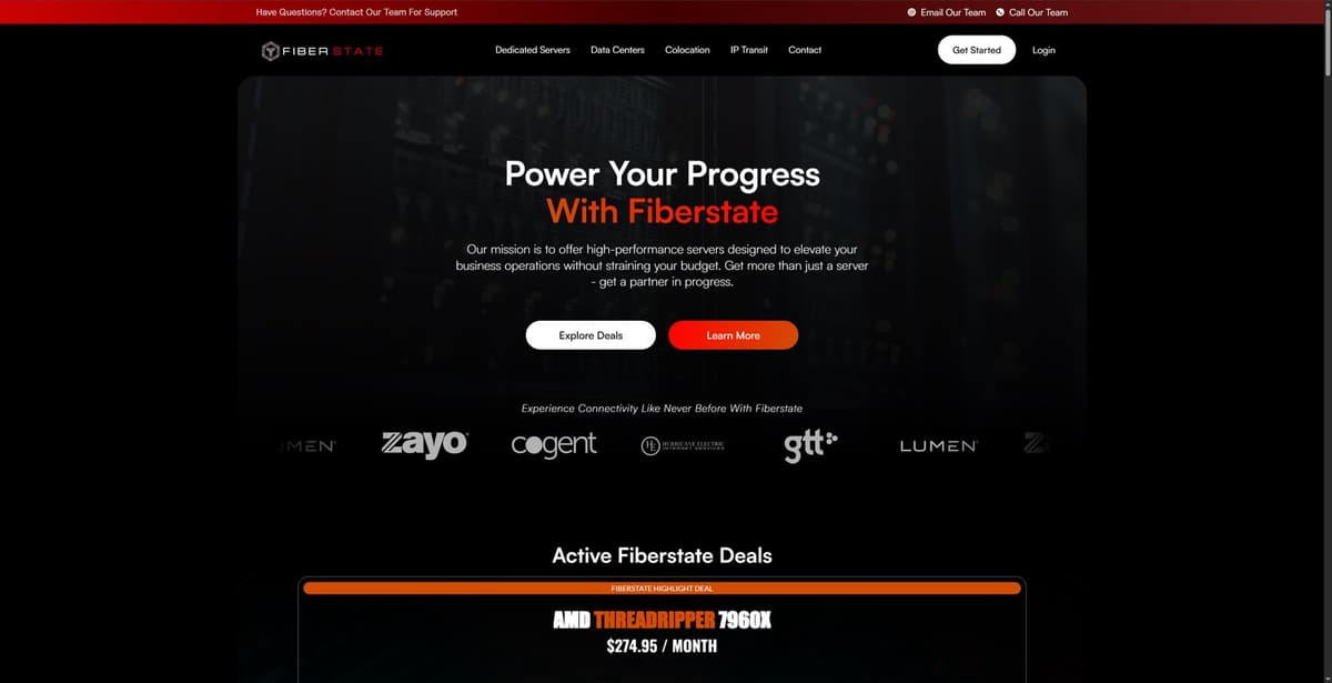FiberState 是一家以美国独立服务器与数据中心为核心的主机商,提供 Ryzen、Threadripper、EP…