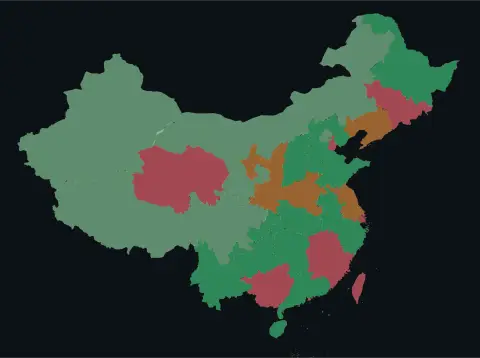 中国大陆三网（电信/联通/移动）延迟热力图预览