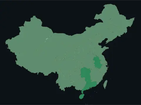 中国大陆三网（电信/联通/移动）延迟热力图预览