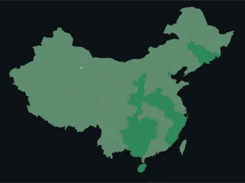 中国大陆三网（电信/联通/移动）延迟热力图预览