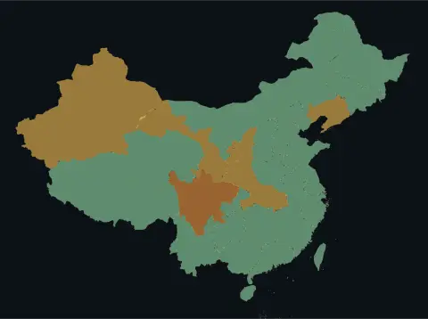 中国大陆三网（电信/联通/移动）延迟热力图预览