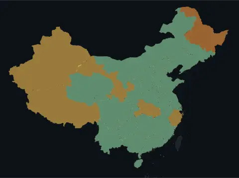 中国大陆三网（电信/联通/移动）延迟热力图预览