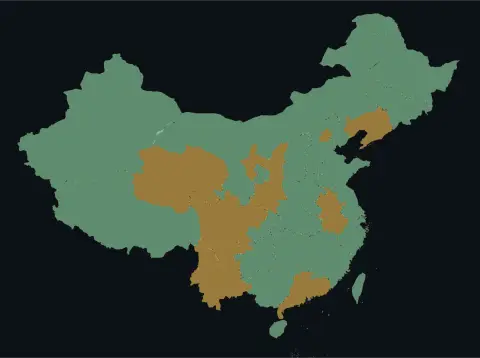 中国大陆三网（电信/联通/移动）延迟热力图预览