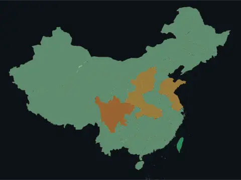 中国大陆三网（电信/联通/移动）延迟热力图预览