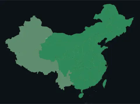中国大陆三网（电信/联通/移动）延迟热力图预览