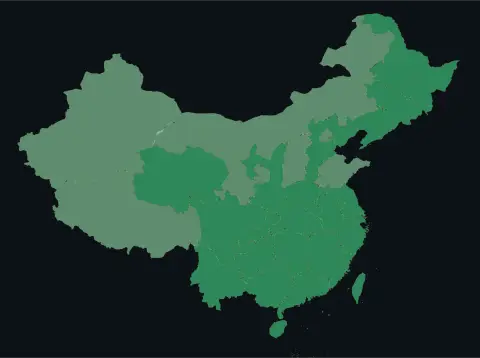 中国大陆三网（电信/联通/移动）延迟热力图预览