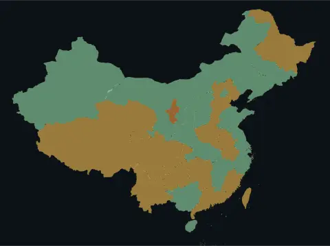 中国大陆三网（电信/联通/移动）延迟热力图预览
