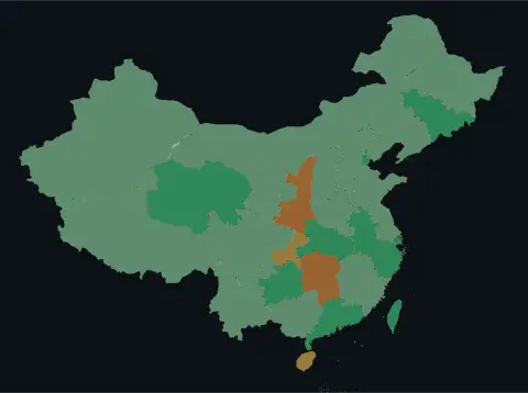 中国大陆三网（电信/联通/移动）延迟热力图预览
