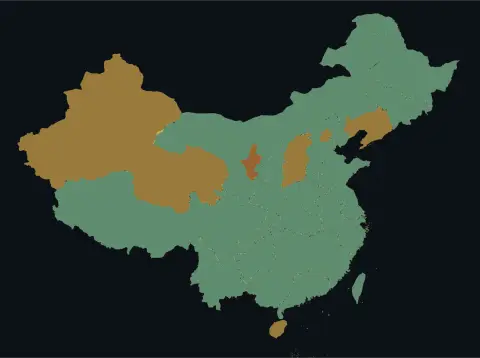 中国大陆三网（电信/联通/移动）延迟热力图预览