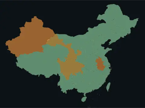 中国大陆三网（电信/联通/移动）延迟热力图预览