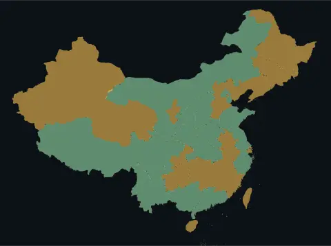 中国大陆三网（电信/联通/移动）延迟热力图预览
