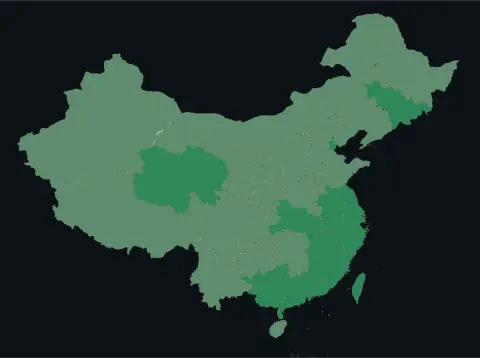 中国大陆三网（电信/联通/移动）延迟热力图预览