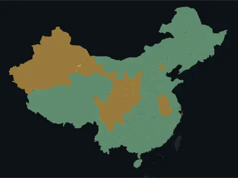中国大陆三网（电信/联通/移动）延迟热力图预览