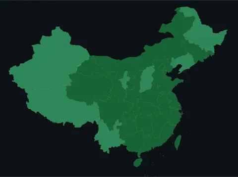 中国大陆三网（电信/联通/移动）延迟热力图预览