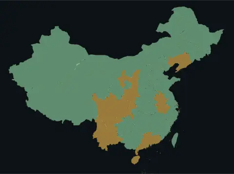 中国大陆三网（电信/联通/移动）延迟热力图预览