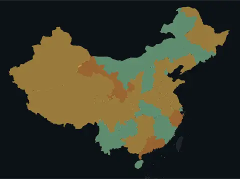 中国大陆三网（电信/联通/移动）延迟热力图预览