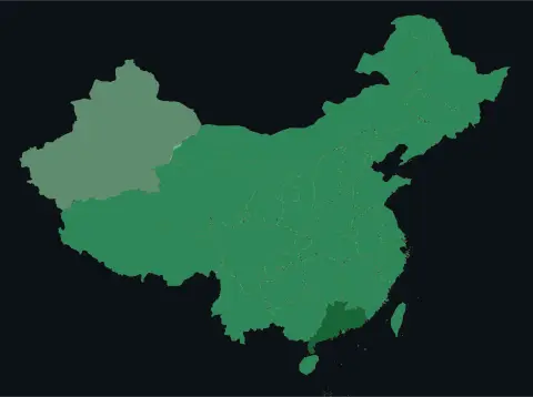 中国大陆三网（电信/联通/移动）延迟热力图预览