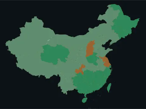 中国大陆三网（电信/联通/移动）延迟热力图预览