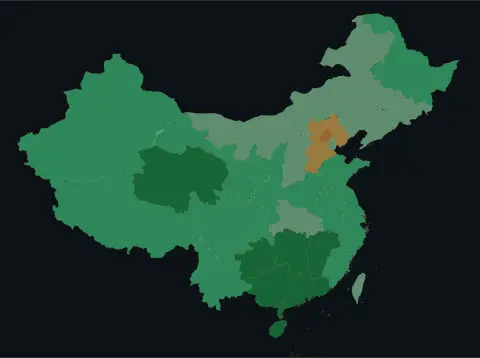 中国大陆三网（电信/联通/移动）延迟热力图预览