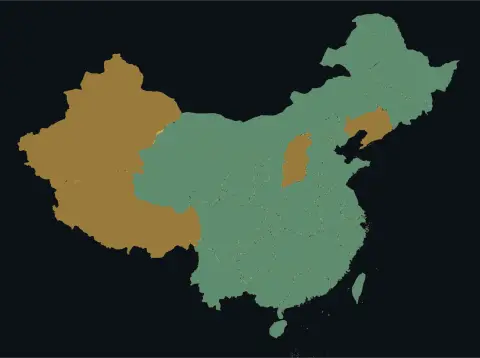 中国大陆三网（电信/联通/移动）延迟热力图预览
