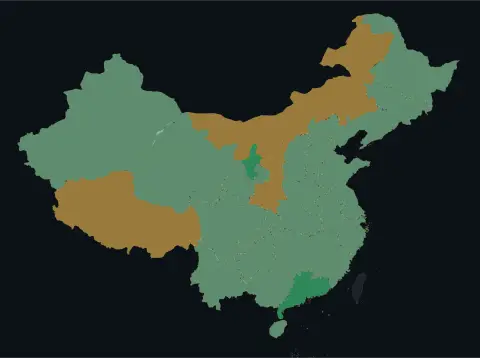中国大陆三网（电信/联通/移动）延迟热力图预览