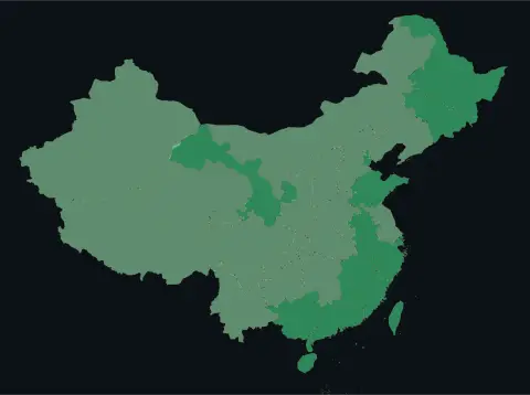 中国大陆三网（电信/联通/移动）延迟热力图预览
