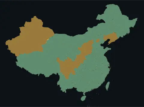 中国大陆三网（电信/联通/移动）延迟热力图预览
