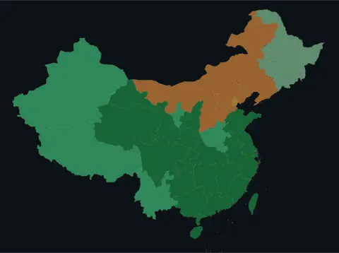中国大陆三网（电信/联通/移动）延迟热力图预览