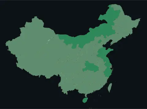 中国大陆三网（电信/联通/移动）延迟热力图预览