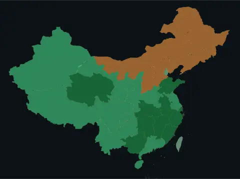 中国大陆三网（电信/联通/移动）延迟热力图预览