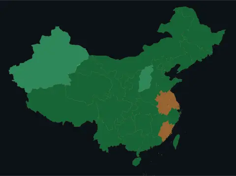 中国大陆三网（电信/联通/移动）延迟热力图预览